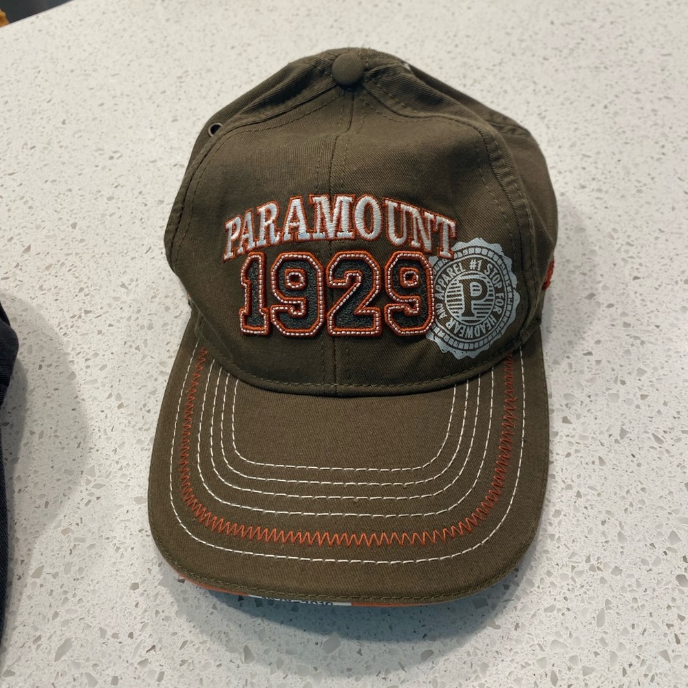 Khaki/green hat . Paramount apparel. Never worn